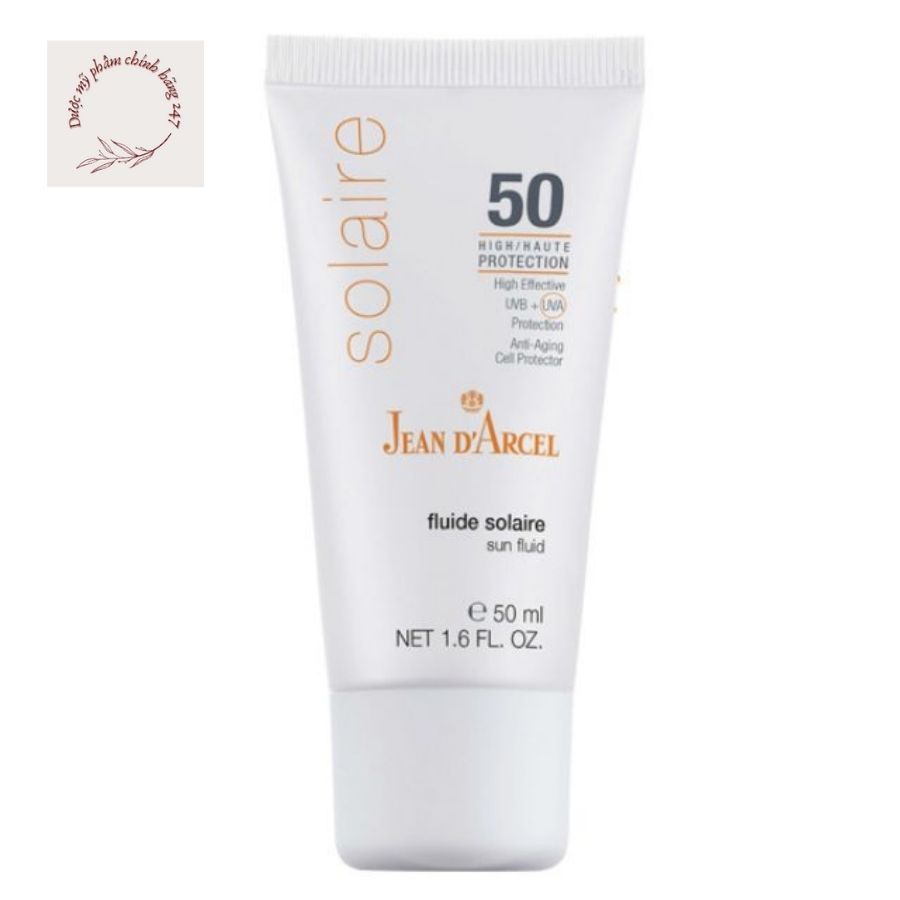 Sữa chống nắng toàn thân Jean d'Arcel Sun Fluid SPF50 50ml cho da dầu, da khô, da mụn, da nhạy cảm
