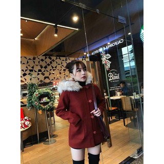 Áo dạ cổ lông
