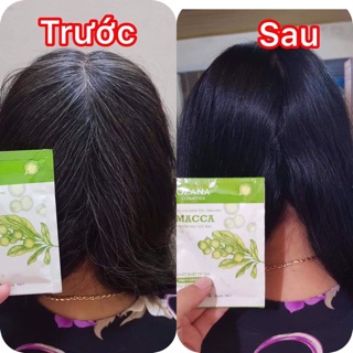 Dầu gội đen tóc phủ bạc Organic Macca