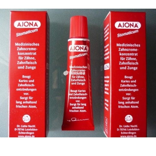 Kem đánh răng AJONA 25ml ngừa viêm nướu, tạo mảng bám và chảy máu chân răng, Đức