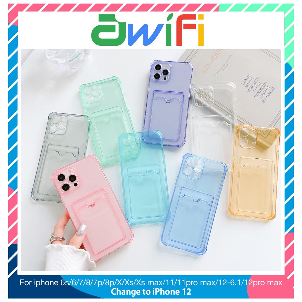 Ốp lưng iphone trong túi đựng thẻ ảnh 6/6s/6plus/6splus/7/7plus/8/8plus/xs/11/12/13/pro/max/plus/promax - Awifi V2-3 | BigBuy360 - bigbuy360.vn