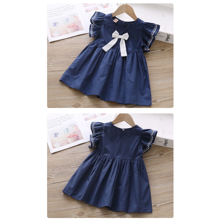 Đầm Công Chúa Không Tay Bằng Vải Cotton Thắt Nơ Phong Cách Hàn Quốc Mới Dành Cho Bé Gái