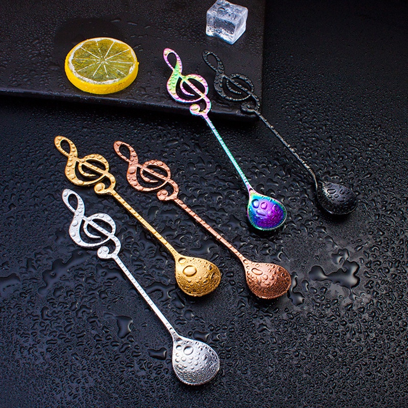 1 Muỗng Cà Phê Hình Nốt Nhạc Bằng Thép Không Gỉ 304 13cm