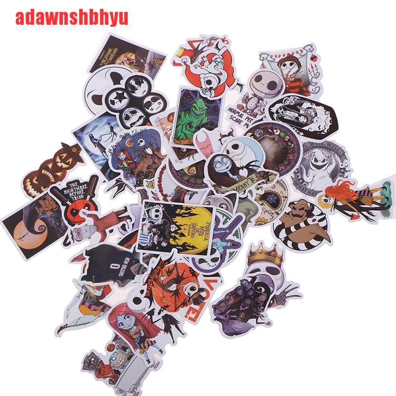 Set 50 Miếng Dán Họa Tiết Graffiti Vui Nhộn Phong Cách Halloween Trang Trí Laptop / Xe Máy