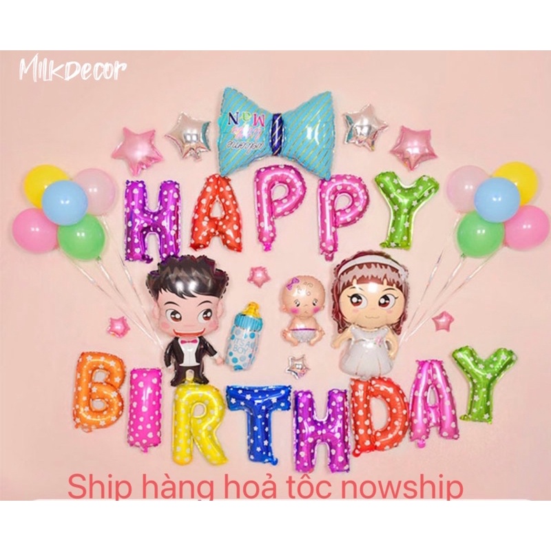 [MILKDECOR] ĐỒ TRANG TRÍ BÓNG BAY SINH NHẬT CHO BÉ MQ01 TẶNG BƠM TAY, BĂNG KEO