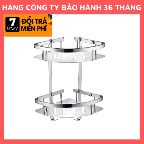 Kệ để đồ phòng tắm gắn tường 2 tầng góc INOX 304