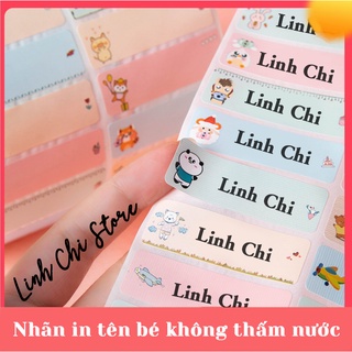 100 Sticker in tên bé dán đồ dùng học tập siêu bền
