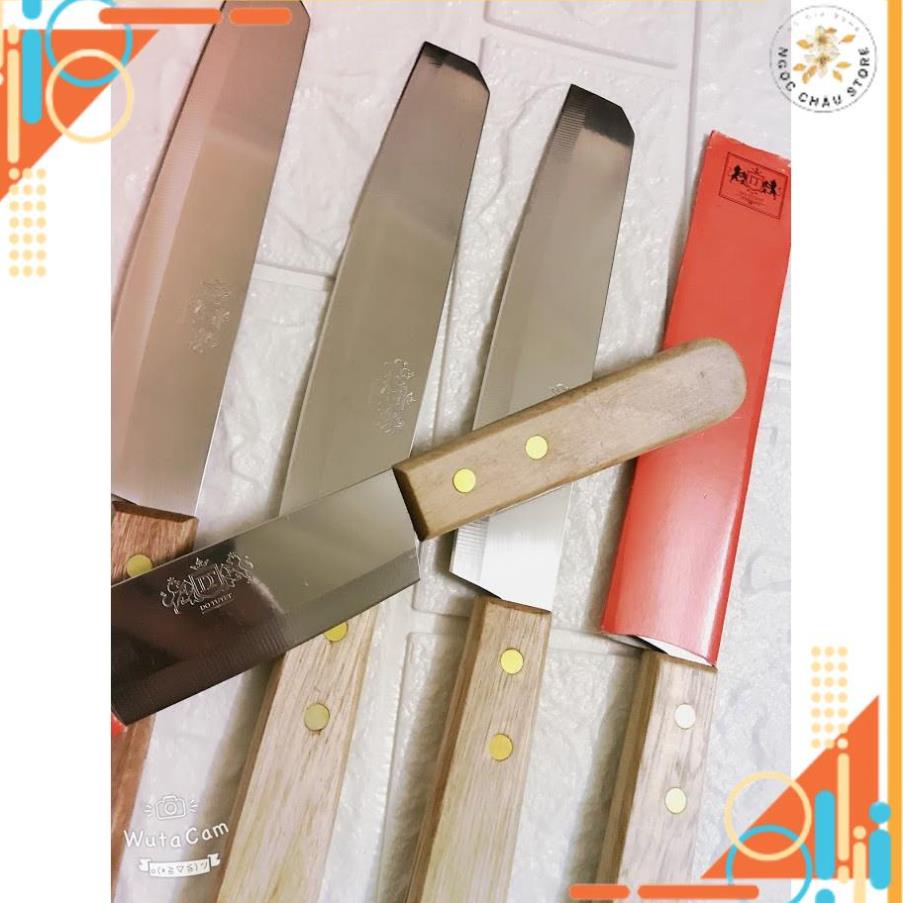 Dao inox cán gỗ thái thịt gọt hoa quả K312 dài 29cm NGỌC CHÂU STORE