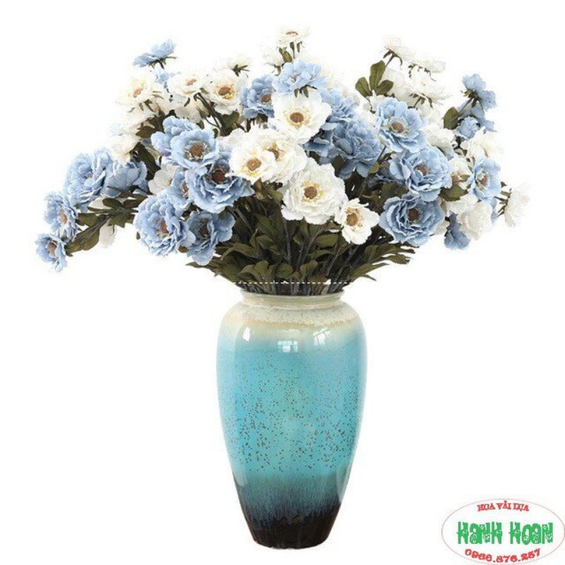 Mẫu đơn khô cành 6 bông cao 80cm cao cấp - Hoa lụa , hoa giả