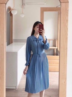 Váy dập ly cổ nơ #310k