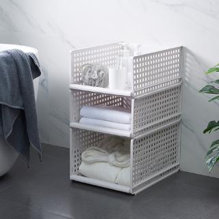 Handy plastic folding storage basket