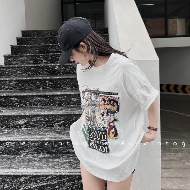 [XẢ KHO] Áo Thun Nữ Form Rộng Chất Đẹp, Áo Phông  Vintage 3158 Tay Lỡ Giấu Quần [ Mặc Mát Không Xù, Hàng Sẵn]