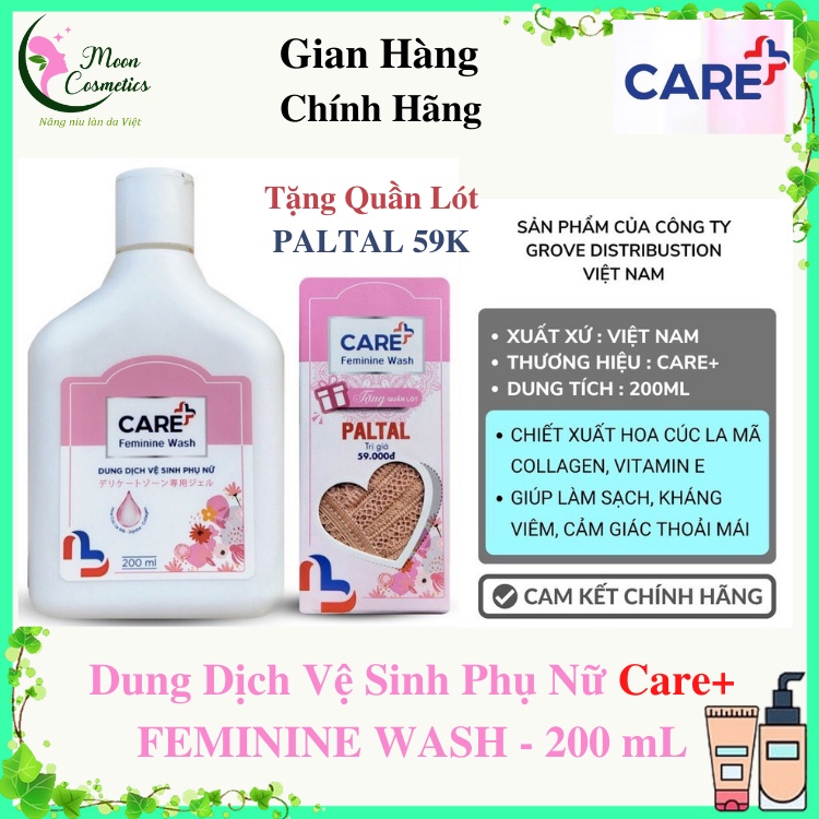 💎  DUNG DỊCH VỆ SINH PHỤ NỮ FEMININE WASH CARE+ - CHĂM SÓC VÙNG KÍN - SẠCH KHUẨN CÔ BÉ - CHAI 200mL