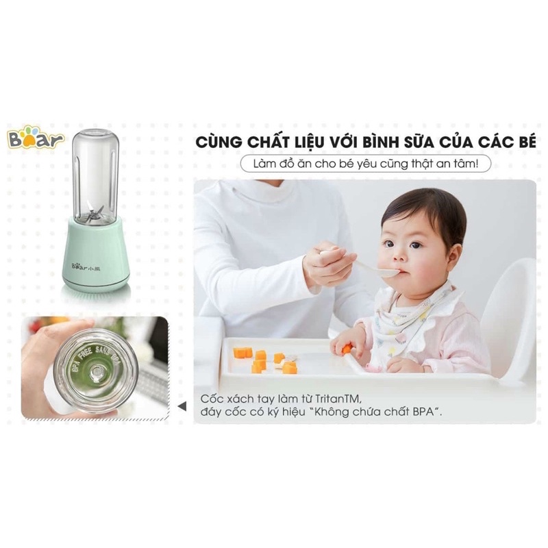 Máy xay sinh tố hoa quả, xay đồ ăn dặm, xay ngũ cốc v.v… Bear