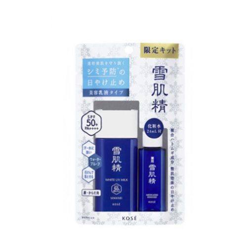 Set Kem Chống Nắng Kose White UV Milk + Nước Cân Bằng Da Kose Medicated Sekkisei Lotion. Nhật Bản.