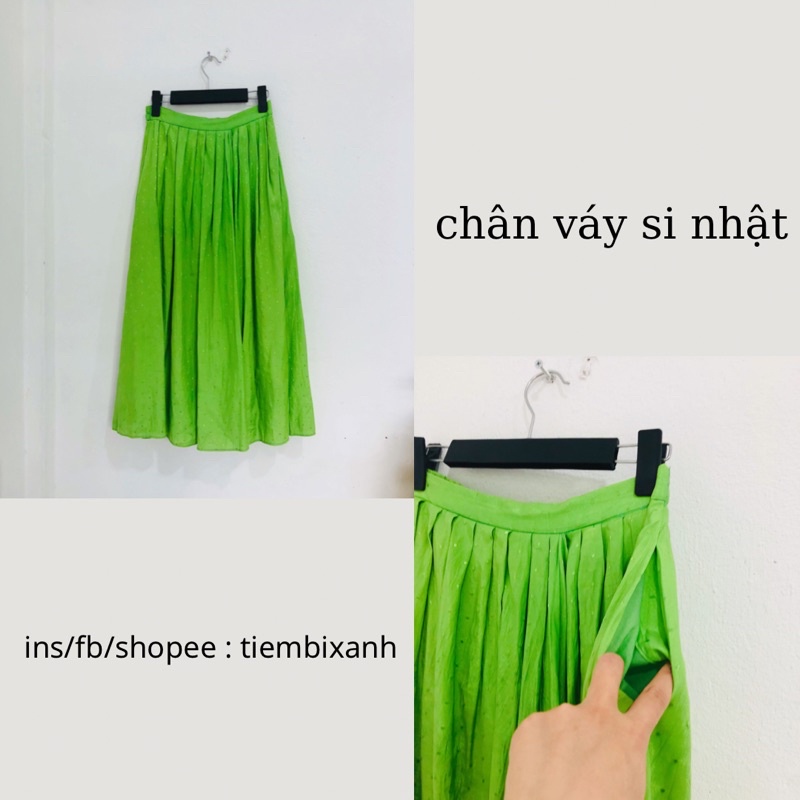 2hand - chân váy si nhật chất xô mềm CV416 tiembixanh