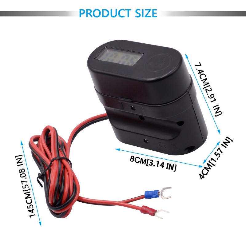 Đế sạc dành cho đồ mồi lửa thuốc lá trên xe máy thiết kế 2 cổng USB có màn hình đo điện áp