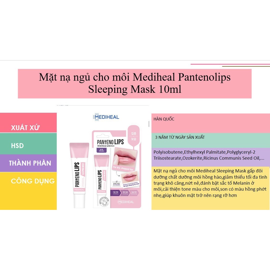 Son Dưỡng Giảm Thâm Môi Mediheal Labocare Panteno Lips