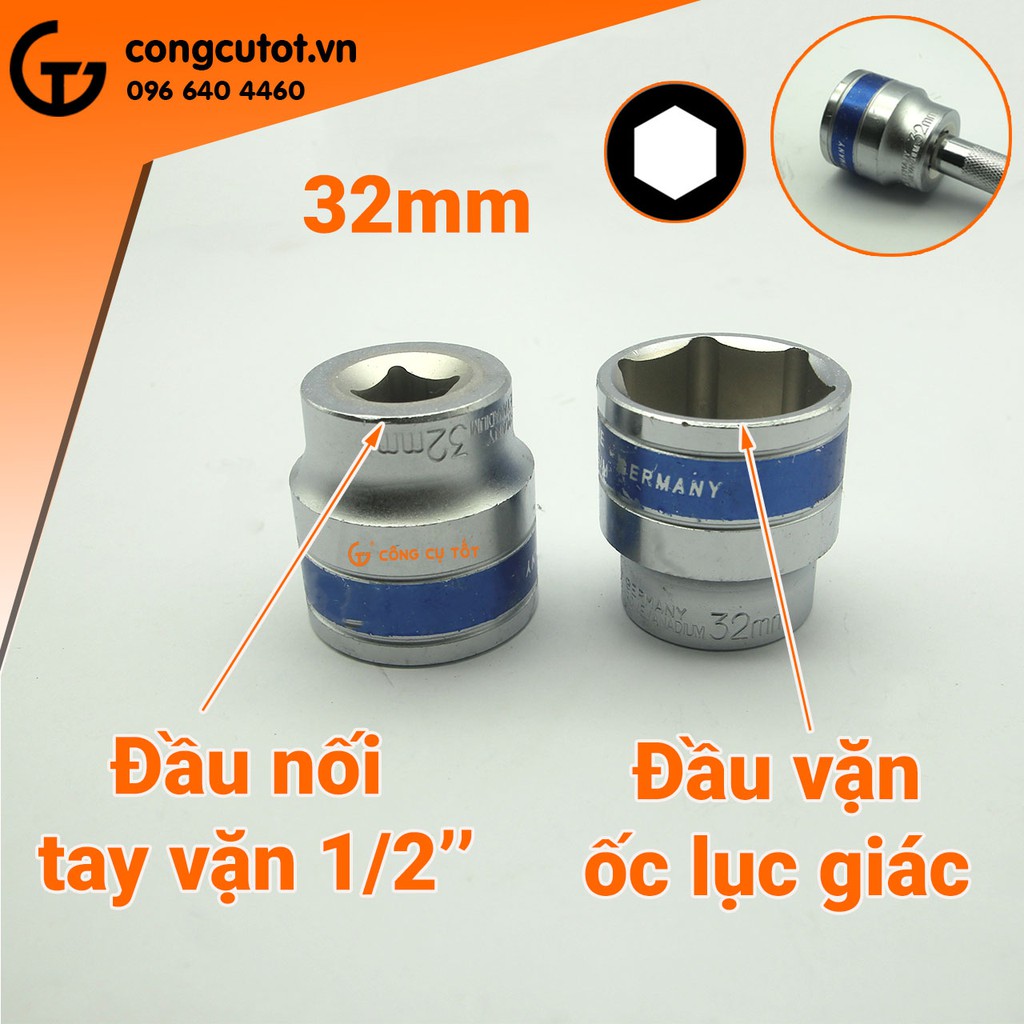 Đầu khẩu lục giác TOP 1/2 32mm
