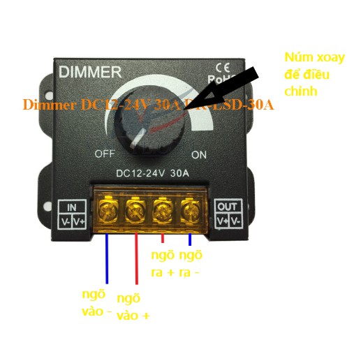 Dimmer điều khiển cuộn led dây 12V24V 30A
