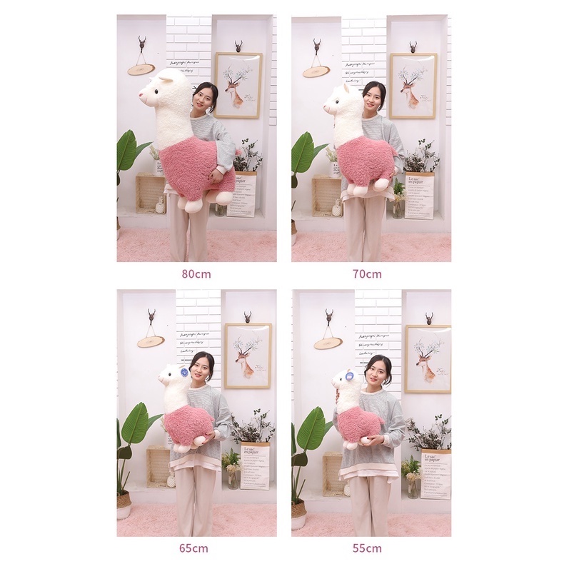 Lạc đà Alpaca nhồi bông dễ thương cỏ - Đồ chơi sang trọng cừu búp bê - Quà tặng 8/3, quà tặng sinh nhật