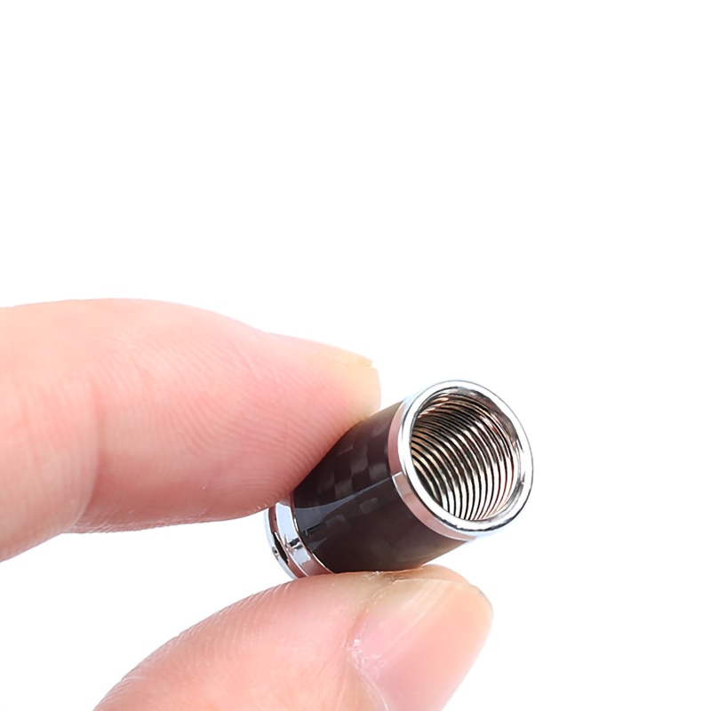 Set 4 Nắp Van Bánh Xe Hơi Bằng Sợi Carbon Cho Hyundai Elantra 2012 2017 Tucson Solaris Sonata Veloster i10 i20