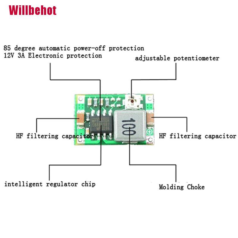 Mô Đun Áp Suất Mini 3a Dc-Dc 5v-23v Sang 3.3v 6v 9v 12v Chuyên Dụng
