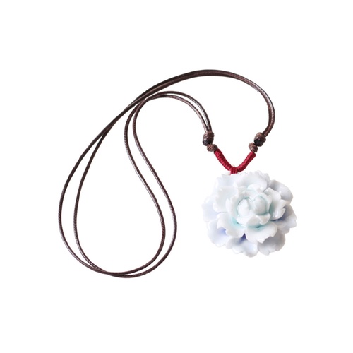 Vòng cổ gốm Vintage hoa 3D thời trang VGOM34