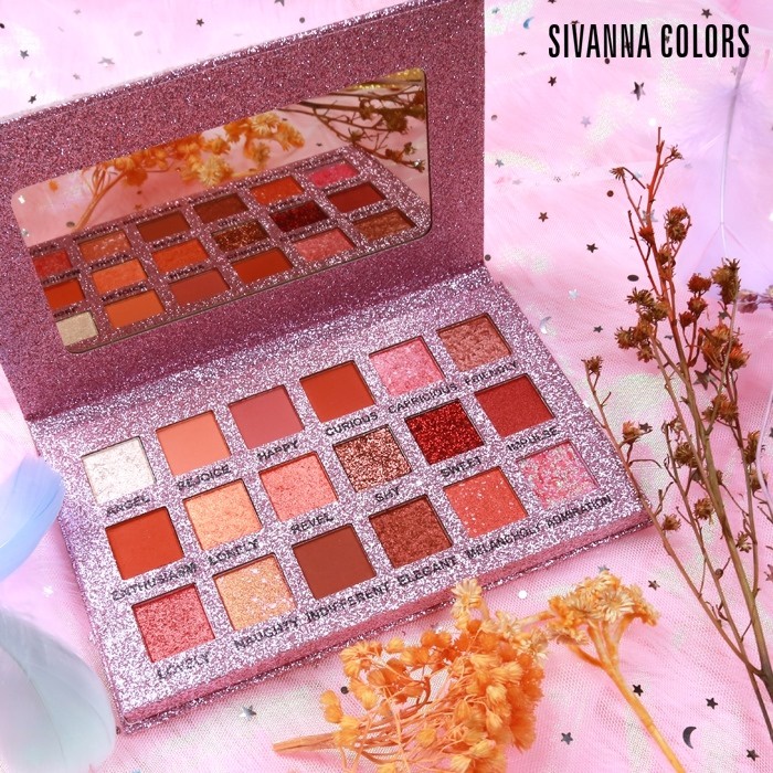 Bảng Màu Sivanna 18 Ô Ánh Nhũ Lâu Trôi Sivanna Colors Pretty Galaxy Eyeshadow Palette Peach Hf6037 Nội Địa Thái