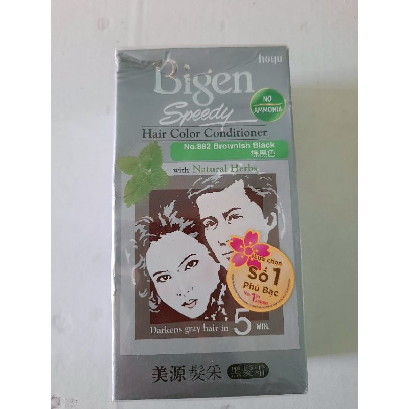 Thuốc nhuộm tóc Bigen Speedy Hair Color Conditioner 882 Nâu Đen 80g