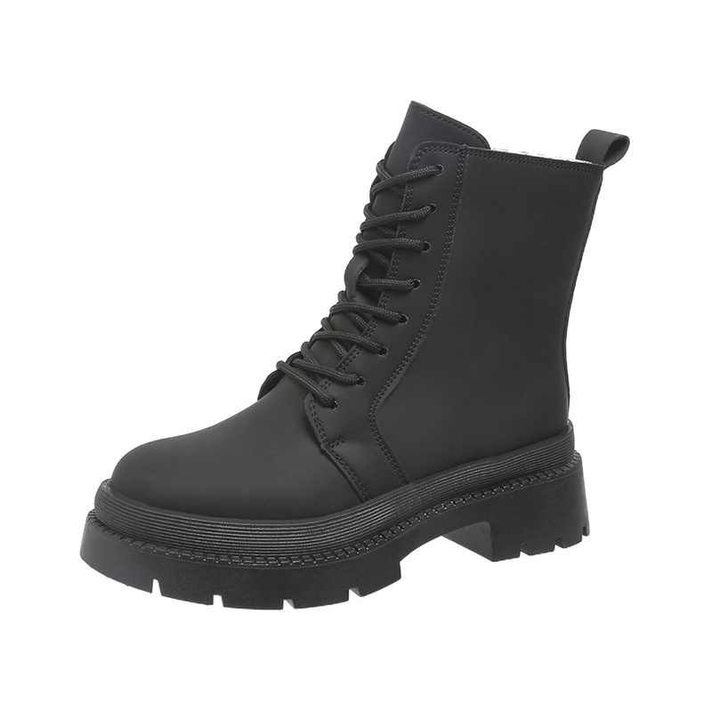 Giày bốt martin IELGY mũi tròn thắt dây phong cách Hàn Quốc thời trang dành cho nữ