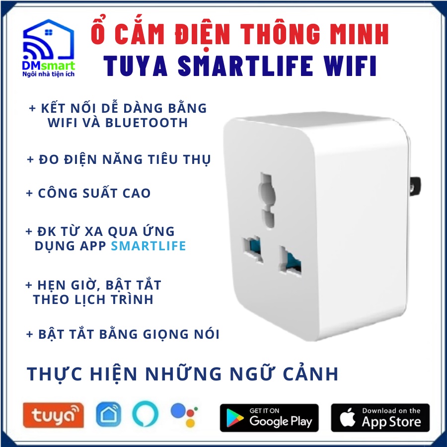 Ổ cắm thông minh Tuya Smartlife wifi 15A - Ổ cắm thông minh wifi