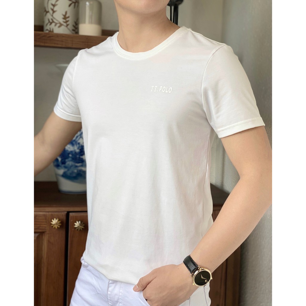 Áo thun nam,áo phông trơn, cổ tròn unisex cộc tay cotton co giãn 4 chiều, thấm hút mồ hôi | BigBuy360 - bigbuy360.vn