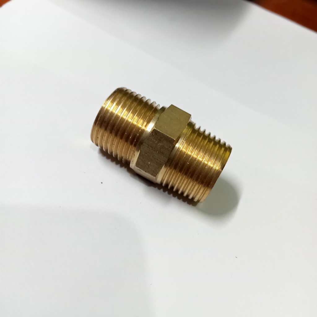 Đầu nối 2 ren ngoài bằng đồng 17mm kép đồng 17 mm