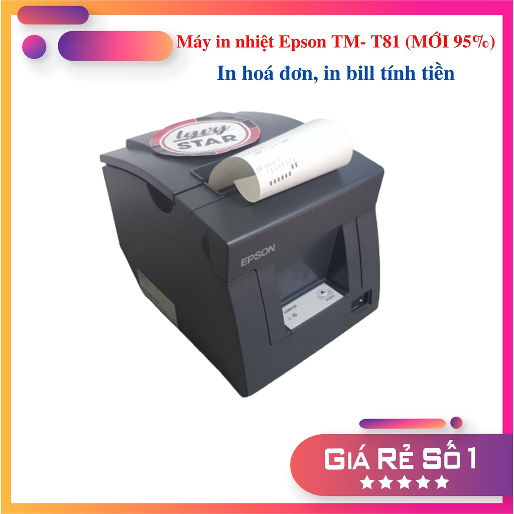 MÁY IN NHIỆT EPSON TM-T81 (MỚI 95%) - IN BILL TÍNH TIỀN, HOÁ ĐƠN - TẶNG CUỘN GIẤY K80 - BH 1 THÁNG