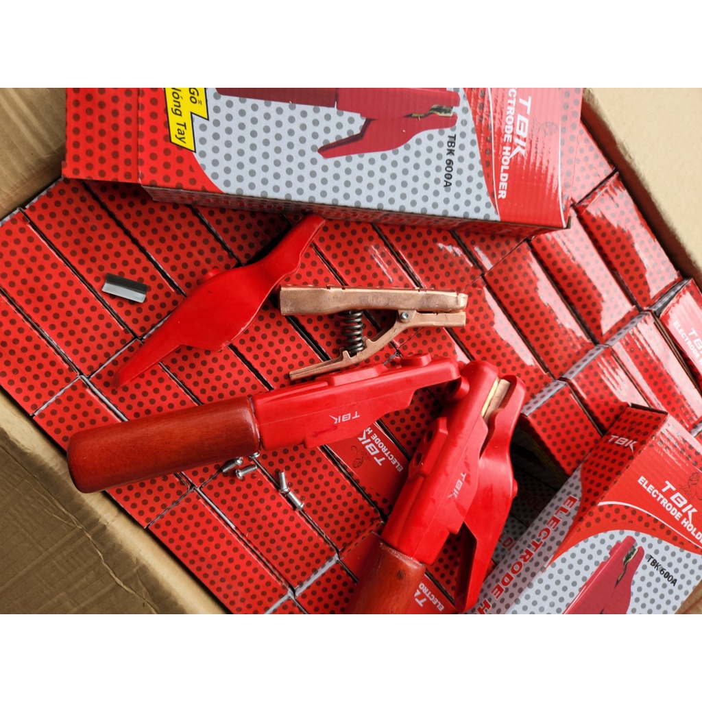 Kìm hàn tay gỗ TBK 600a, kìm hàn cán gỗ