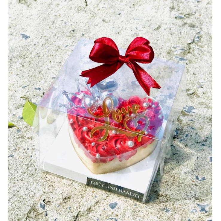 Hộp tim mika  bánh sinh nhật bông lan, mousse comb0 10 sét