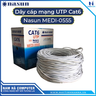 Dây cáp mạng UTP Cat6 Nasun MEDI-0555 lõi nhôm mạ dồng ko phải lõi sắt mạ