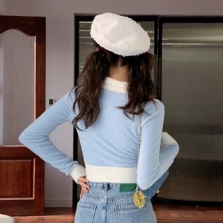 Áo dệt kim ZHELIHANGFEI tay dài cổ bẻ thêu họa tiết hoa thời trang cho nữ