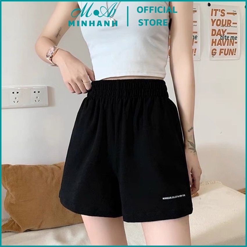 Quần short thêu-quần đùi thêu cho nữ vải đũi xước hai màu đen trắng trẻ trung mềm mát .Minhanh.official.store.