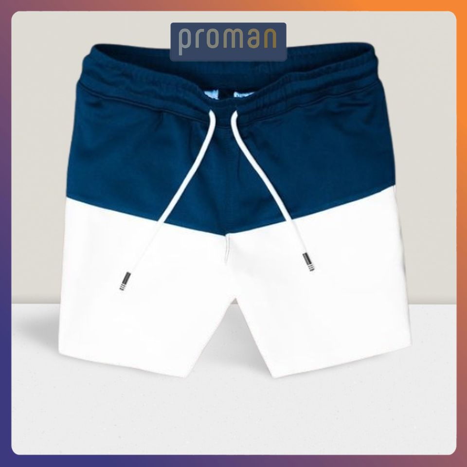 Quần short nam siêu cao cấp xuất khẩu xịn xò, quần đùi nam ngắn đẹp phối trắng cao cấp đáng họa tiết trơn QD03 - PROMAN
