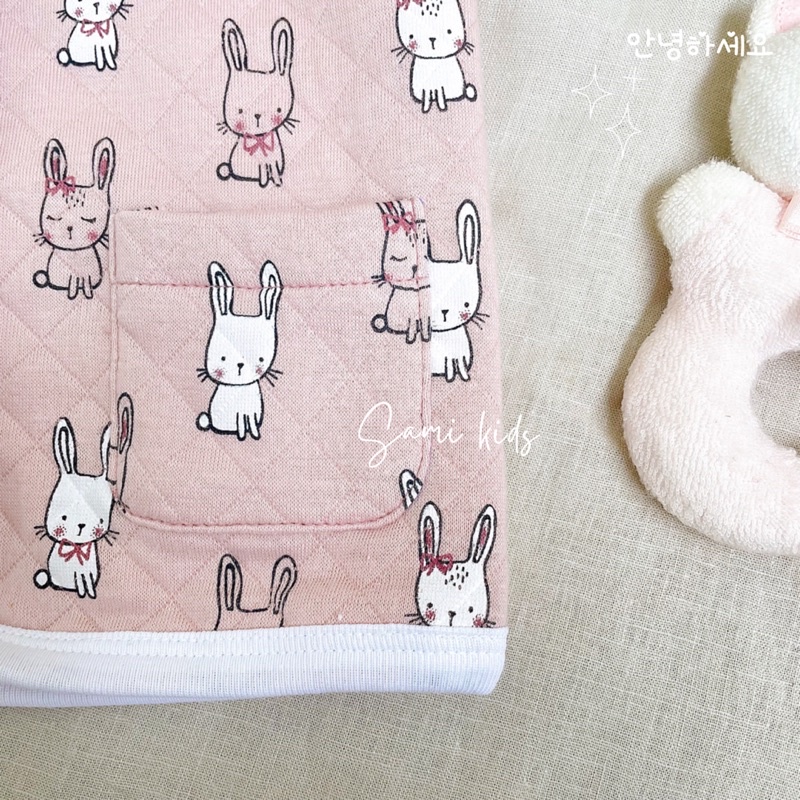 áo gile chần bông kèm mũ thỏ hồng cánh tiên cho bé 4-16kg SAMIKIDS