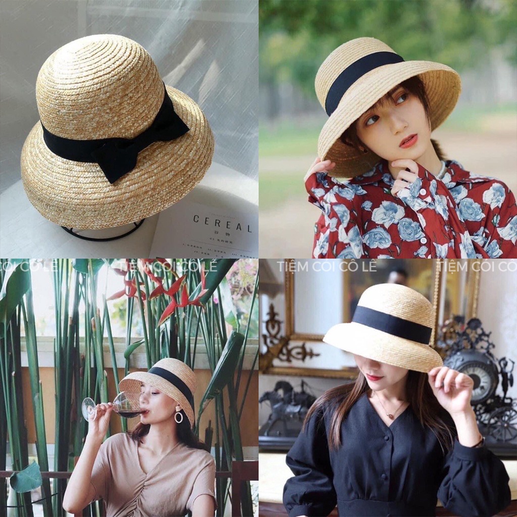 Mũ cói lồng đèn, nón chuông cỏ tự nhiên hàng Quảng Châu cao cấp - Tiệm Cói Cô Lê