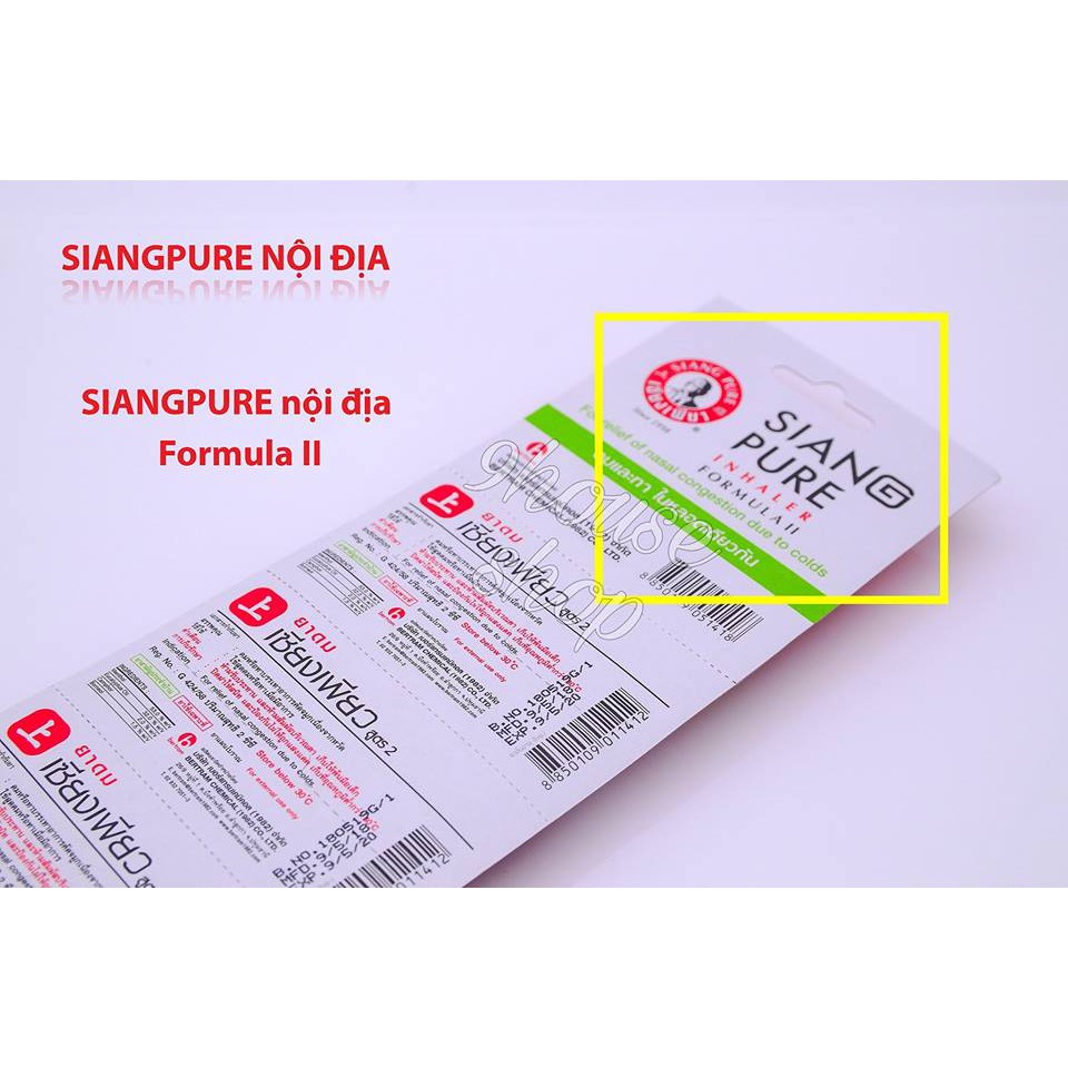 01 Ống Hít thông mũi 2 Đầu - SIANG PURE INHALER 2 In 1