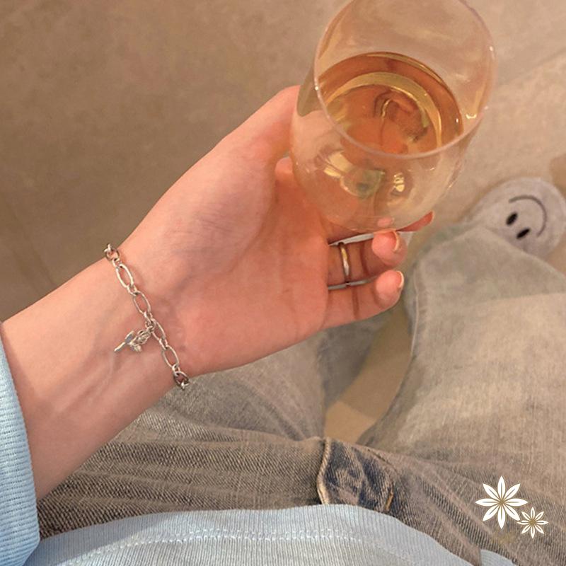 Vòng đeo tay mặt hình hoa hồng bằng hợp kim thời trang cho nữ