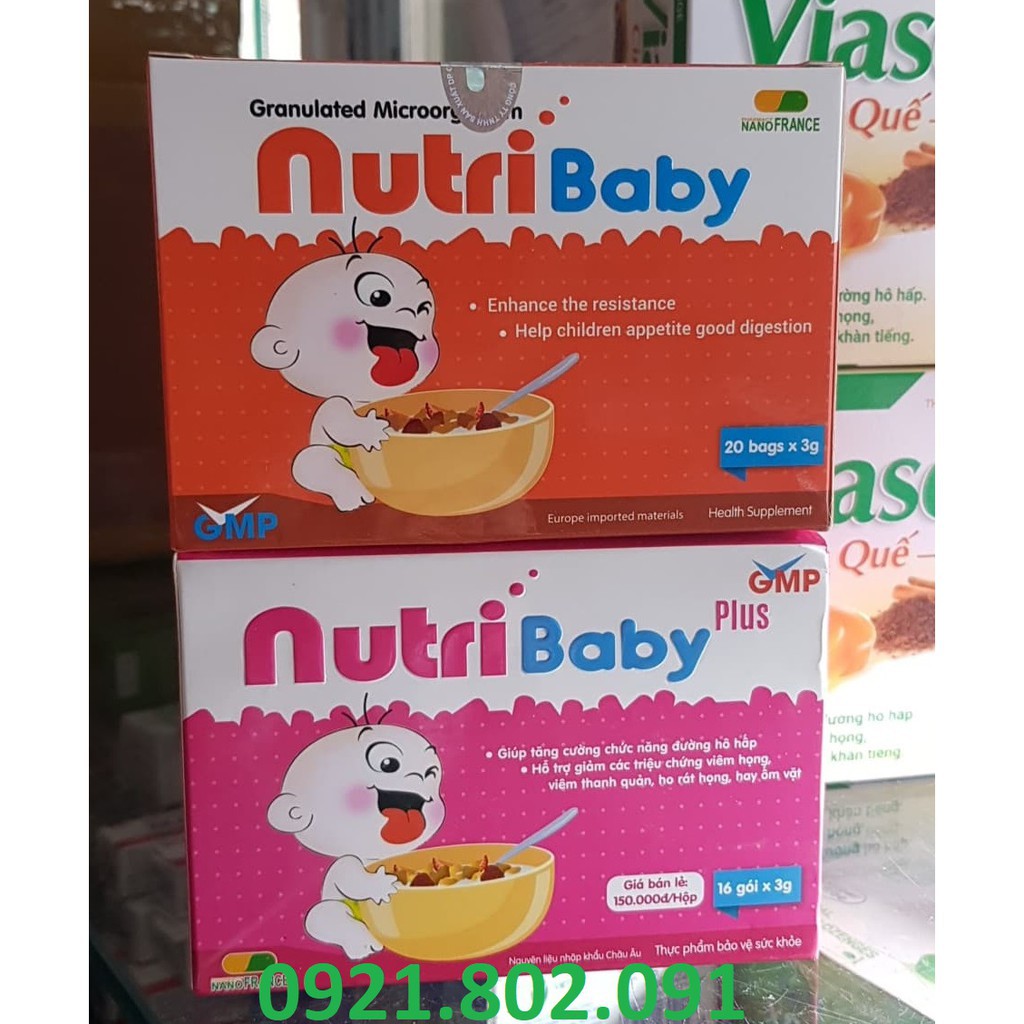 (chính hãng) cốm vi sinh Nutribaby màu hồng và màu cam / nutri baby