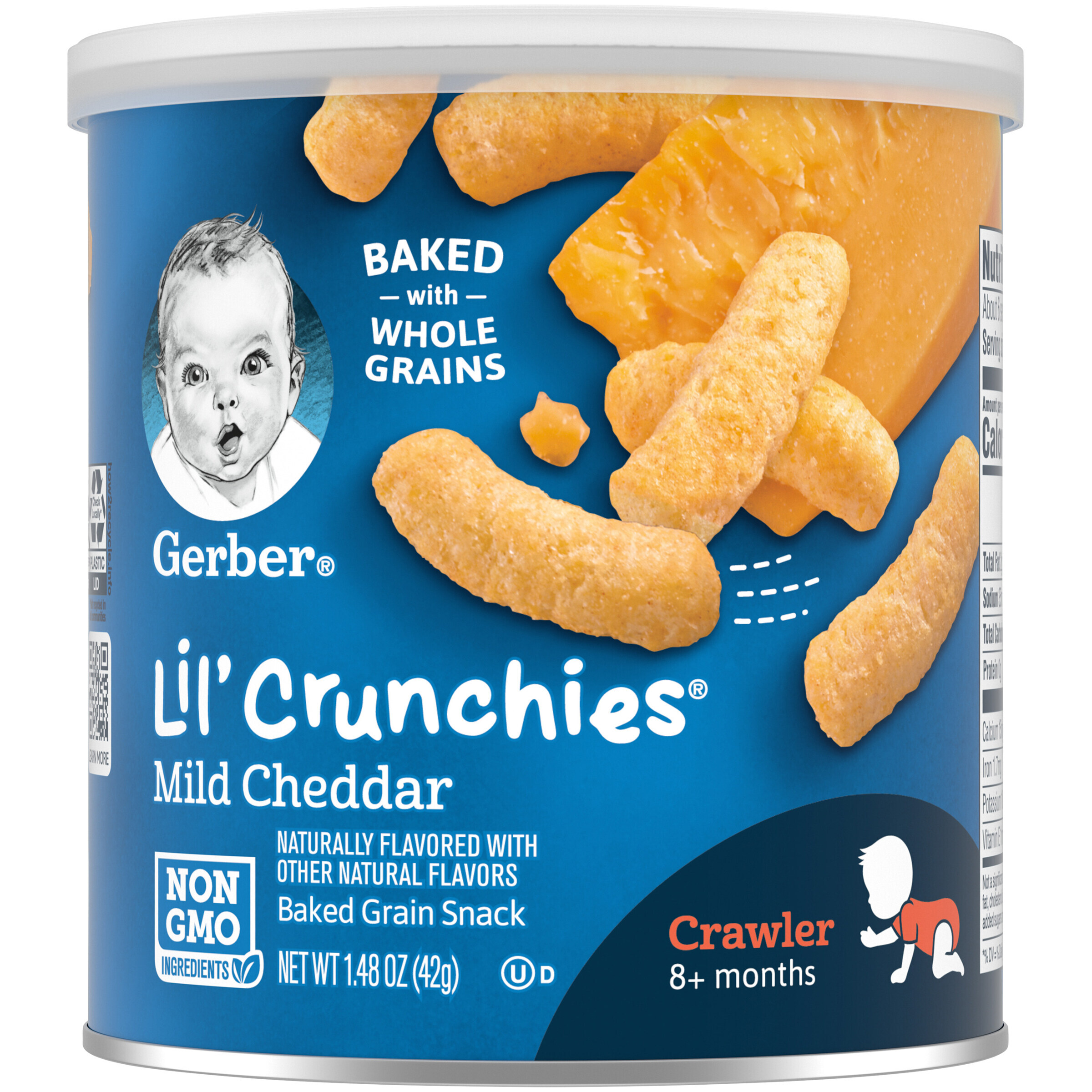 [Ảnh thật] Bánh ăn dặm Gerber lil' crunchies cho bé từ 8 tháng tuổi (Hộp lùn)