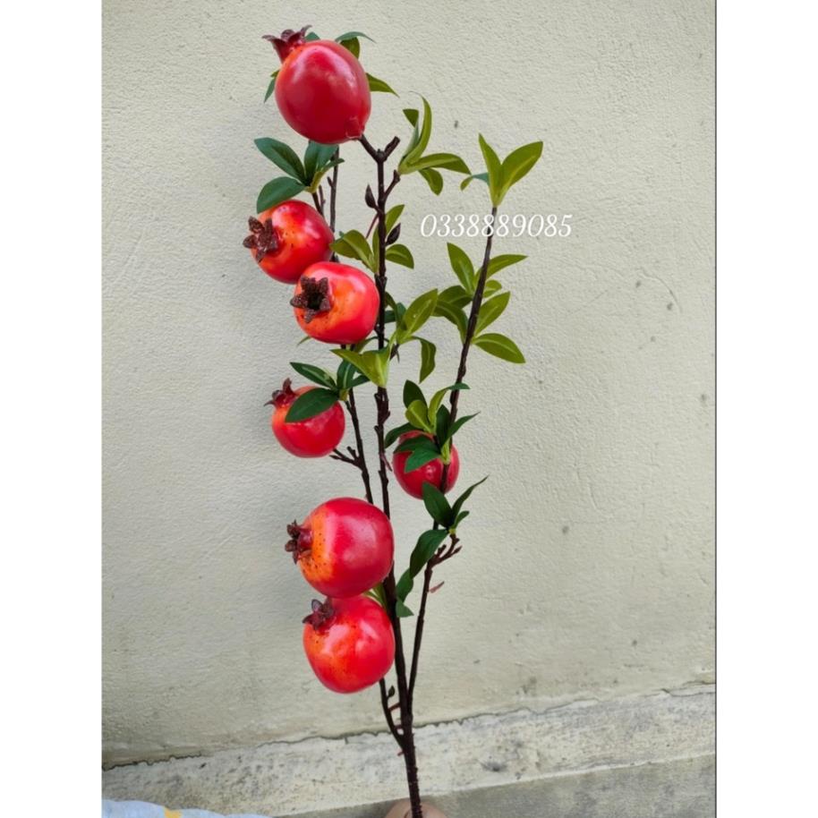 Cành lựu trang trí 7 quả lớn và cành dài 80cm  i