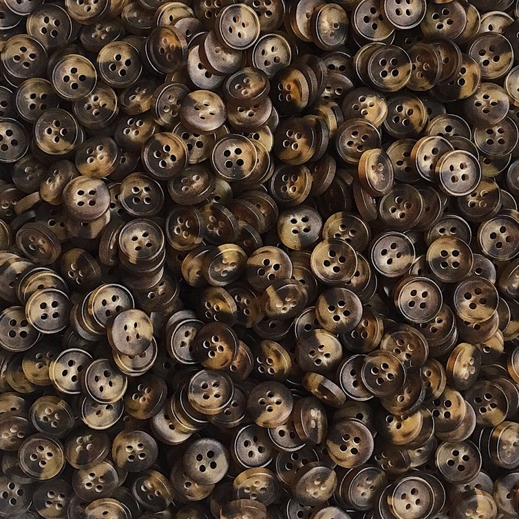 Nút áo, cúc áo sơ mi - 1 cm - Set 50, 100, 300, 500 nút - nâu loang