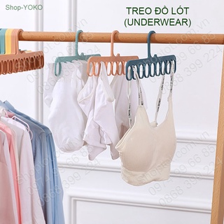 Bộ 5 móc treo quần áo, vớ tất, đồ lót đa năng, bằng nhựa PP